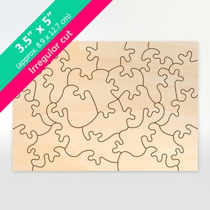 Irregular Pieces Mini Blank Wooden Invitation Puzzle (26pieces)