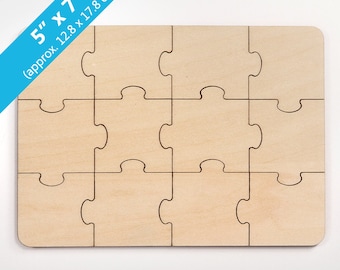Plain Blank Wooden Invitation Puzzle (5X7 inch, 12pieces)