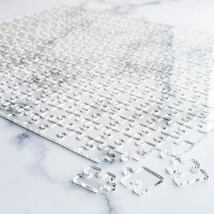 Puzzeluitdaging, moeilijk, bijna transparante acrylpuzzel, doorzichtig plastic (12 x 16,5, 54/285 stukjes)