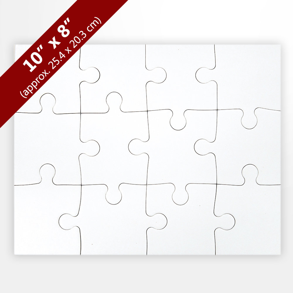8 Puzzle Bianchi Da Personalizzare Per Bambini: 35 Pezzi Ciascuno, 15x10 Cm. Kit Creativo In Legno Per Disegnare, Colorare E Creare Il Proprio Puzzle. Regalo Originale Per Compleanni.