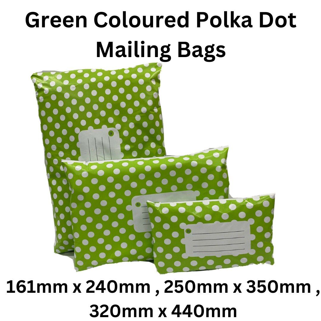 Polka Dot Printed Mailing Bags – Self Seal, Colored, All Sizes, 100% Recyclable