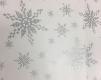 Silver Snowflake Printed on White Tissue Christmas Paper High Quality Acid Free Bio Recyclable