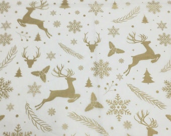 Tissue Paper Christmas Gold Stag ,Trees ,Snowflake Printed High Quality Wrapping Paper Acid Free Bio Recyclable 450mm x 700mm