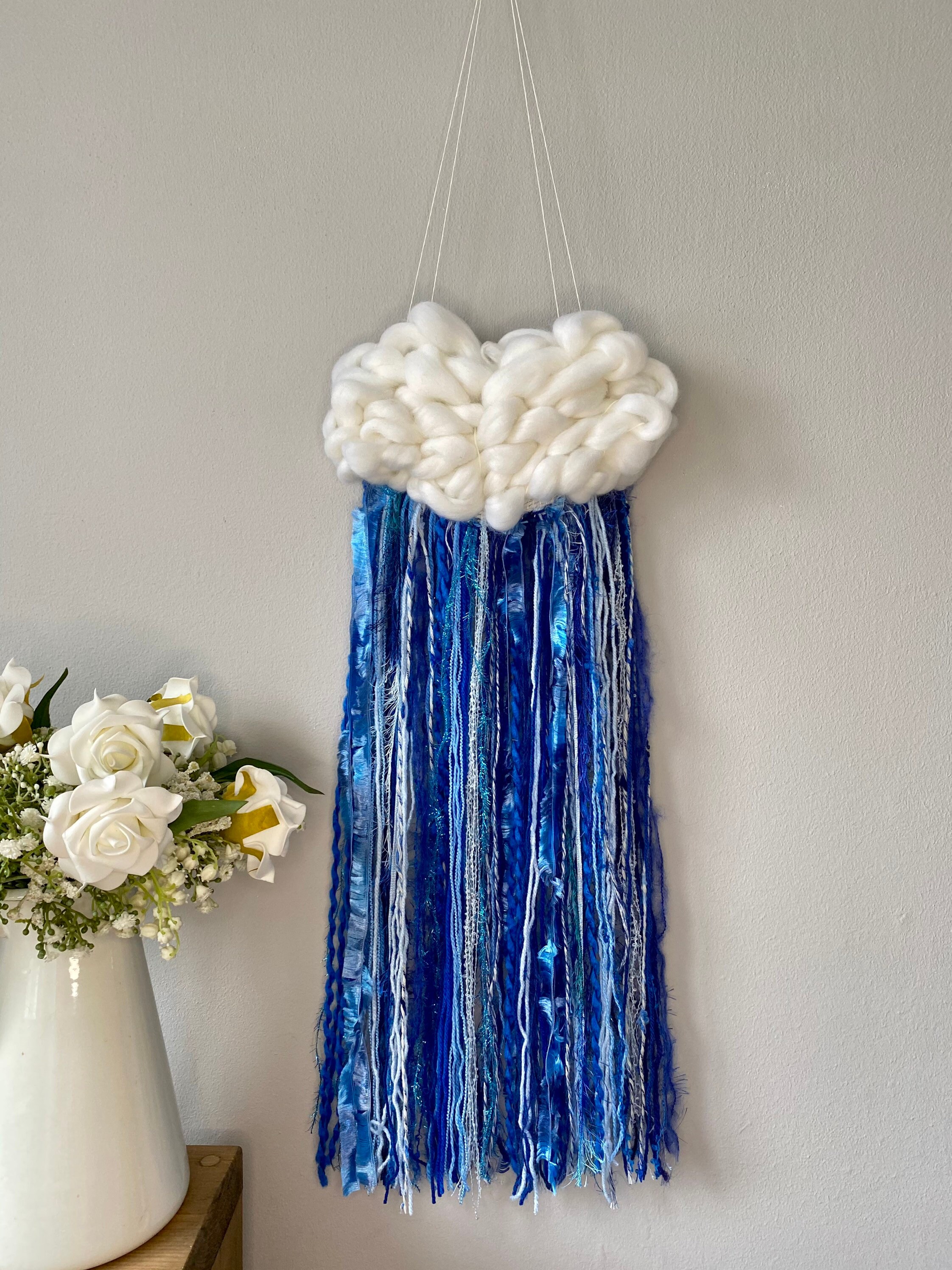 Blue rain cloud wall hanging nursery decor blue room nursery Etsy.de