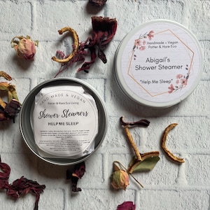 Personalized Aromatherapy Shower Steamer Tin: Handmade Vegan Gift