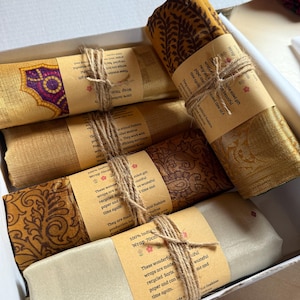 Double Sided Recycled Sari Gift Wrap | Fabric Gift Wrap | Furoshiki Gift Wrap | Eco Friendly Gift Wrap, Recycled Gift Wrap