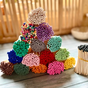 Luxury Long Coloured Matches Refill, 100mm/10cm/4 inches, Match Pot Refills, Rainbow Matches, Multicoloured Matches, Matches for Candles image 10