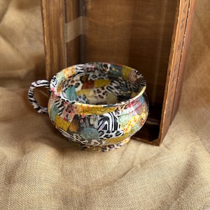 Large 27cm Hand-Decorated Planter/Potty/ Plant Pot, One Off Birthday Gift, Funky Home Decor