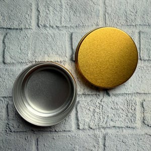 5cm Aluminium Tin with EPE liner in lid in silver or gold, Metal tin for balms, Metal tins for storage, metal tin for crafts and beauty