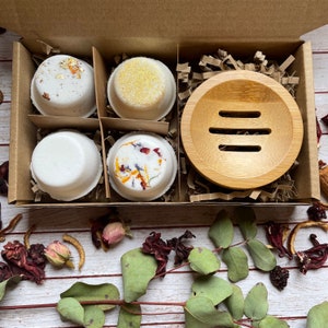 New Luxury Collection Shower Steamers and Tray, 4 Shower Steamers in Spa, New Beginnings, Hope and Make Me Happy, Strong Fragrance Gift Box image 2