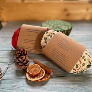 Handmade Christmas Bowl Covers, Bowl Covers with Elastic, Eco Friendly Food Coverings, Pretty Bowl Covers, Unique Handmade Christmas Gift