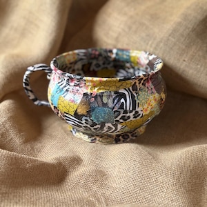 Large 27cm Hand-Decorated Planter/Potty/ Plant Pot, One Off Birthday Gift, Funky Home Decor