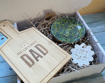 Birthday Gift Box for Dad, Chef Dad Chopping Board and Grater Plate Gift Box, Fathers Day Gift Box, Thank You Dad Gift, Cooking Gift Box