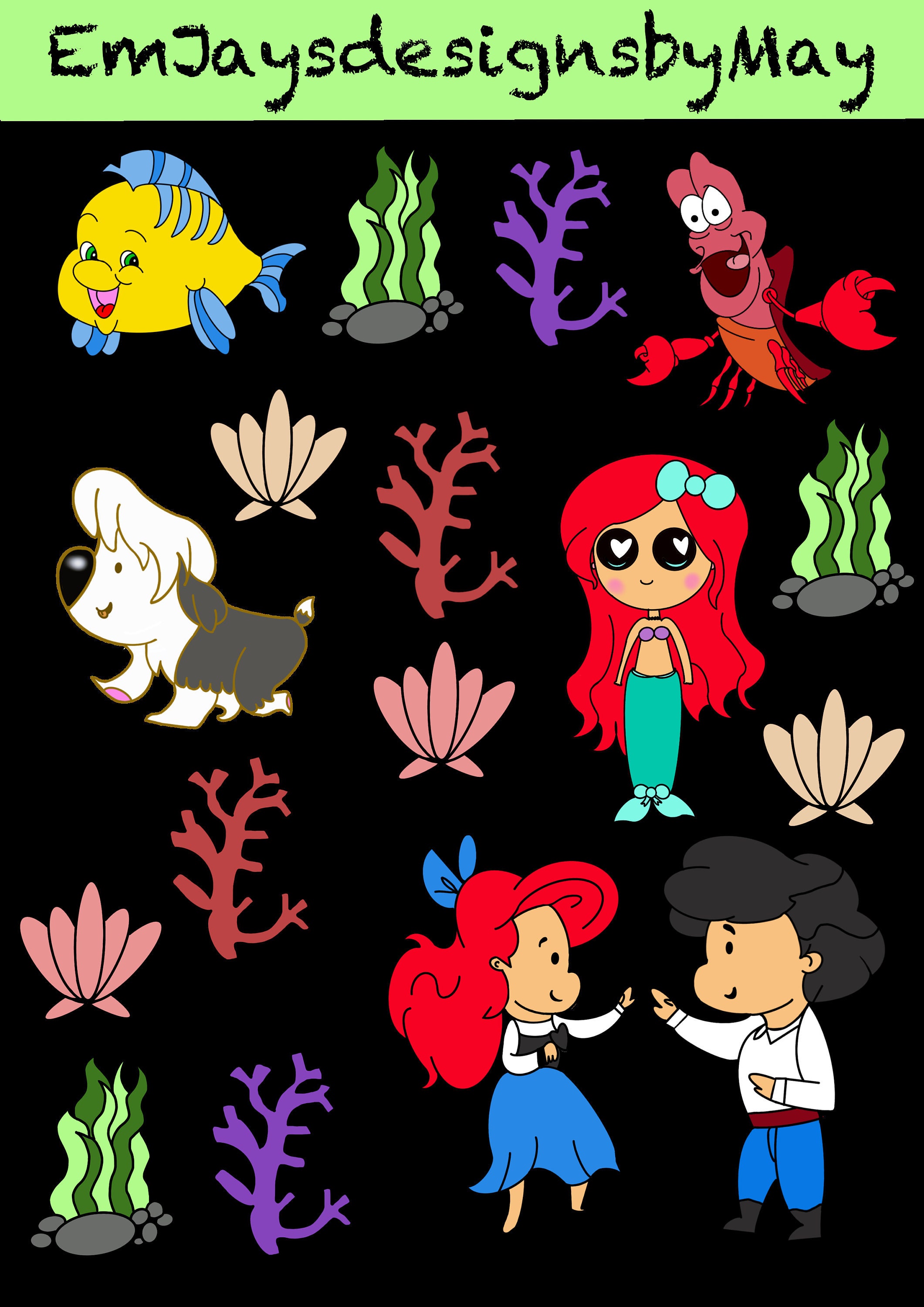 Under the sea stickers pdf and png transparent download Etsy