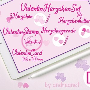 ValentinHeartchenSet, Procreate, Brushes, Brushes, Stamp, Heart, Hand Drawn, Ipad, Ipad pro, Ipencil