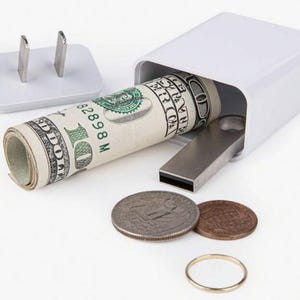 Diversion Safe Charger Power Adapter Stash Container Hidden Secret Compartment Hideaway Hide Valuables Fake Hollow Portable