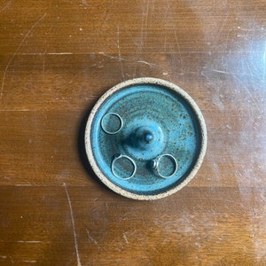 Ceramic Ring/Jewelry Dish Sea green/blue