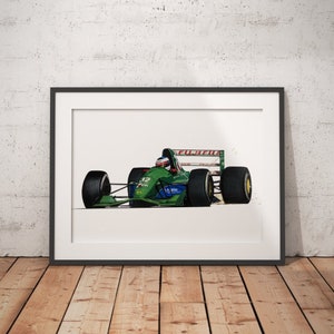 Druck der Zeichnung in limitierter Auflage | Jordan Benetton 7up Michael Schumacher Debüt 1991 | Kunst, Realistisch, Automobil | F1 | A4 | A3