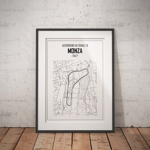Limitierter Druck einer Zeichnung | Monza Circuit Poster | Autodromo Nationale di Monza | F1 | Formel 1 | A4 |
