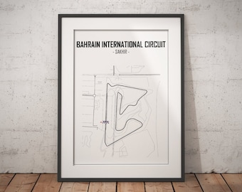 Limitierter Druck einer Zeichnung | Bahrain International Circuit Poster | Sakhir | F1 | Formel 1 | A4 |