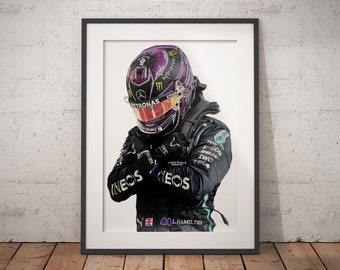 Limited Edition Print of drawing | Wakanda Forever Poster | Lewis Hamilton Poster | Mercedes F1 Team Poster | Formula 1 Poster | F1 Poster