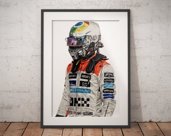 Limited Edition Print of drawing | Lando Norris | Silverstone 2023 | McLaren Formula One Team Poster | Formula 1 Poster | F1