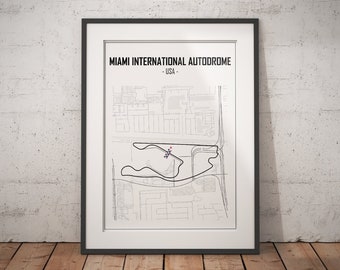 Limited Edition Print of drawing | Miami Circuit Poster | Miami International Autodrome | F1 | Formula 1 | A4 |