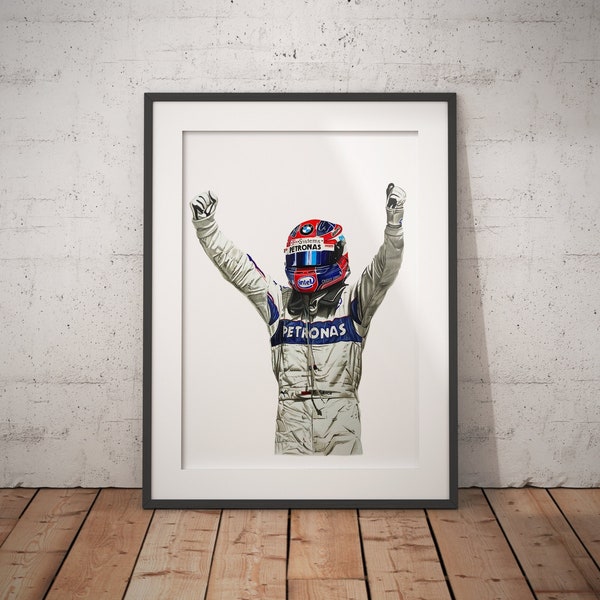 Limited Edition Print of drawing | Robert Kubica | Canadian GP 2008 | BMW Sauber | F1 | Formula 1 | A4 | A3