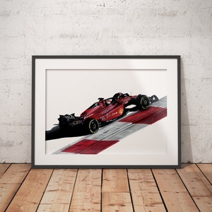 Limited Edition Print of drawing | Ferrari F1-75 Scuderia | Charles Leclerc | 2022 | Art, Realistic, Automotive | F1 | Formula 1 | A4 | A3
