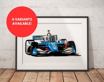 Limited Edition Print of drawing | Team Penske #2 | Josef Newgarden St. Pete 2024 Winner | IndyCar | Drawing | Automotive | A4 | A3 | A2