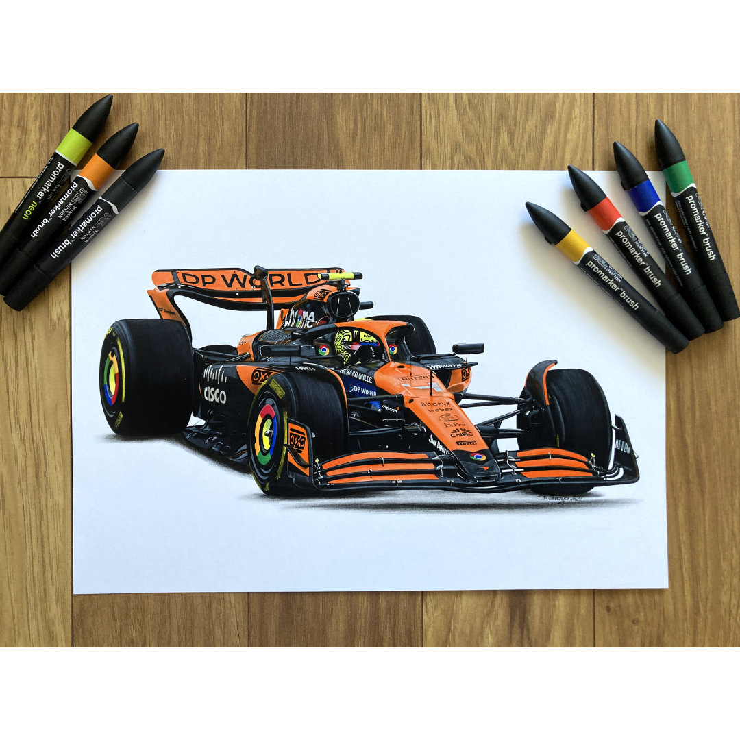 Poster Autografato Lando Norris McLaren F1 - Stampa A4 Per Tifosi Formula 1, Regalo Perfetto - Foto 11