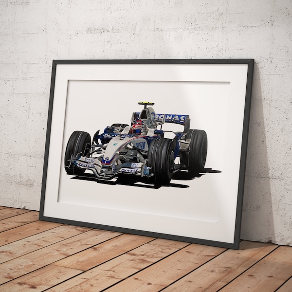 Original drawing | BMW Sauber F1.08 Robert Kubica | Canadian GP 2008 Winner | BMW Sauber | F1 | Formula 1 | A3