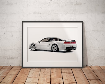Limited Edition Print of drawing | Honda NSX-R | JDM | Drawing | Art, Realistic, Automotive | A4 | A3