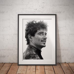Limitierter Druck einer Zeichnung | Charles Leclerc | Scuderia Ferrari F1 Team Poster | Formel-1-Poster | F1 | A4 | A3 | A2