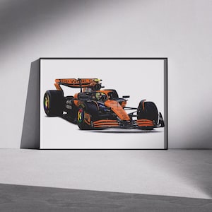 Druck der Zeichnung in limitierter Auflage | Lando Norris | Mclaren MCL38 2024 | Poster des McLaren Formel-1-Teams | Formel 1 Poster | F1