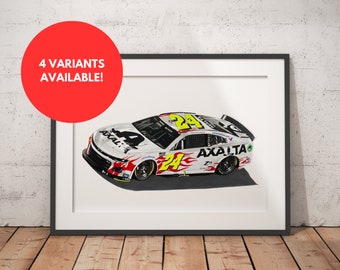 Limited Edition Print of drawing | Chevrolet Camaro #24 | William Byron Daytona 500 Winner | Nascar | Drawing | Automotive | A4 | A3 | A2