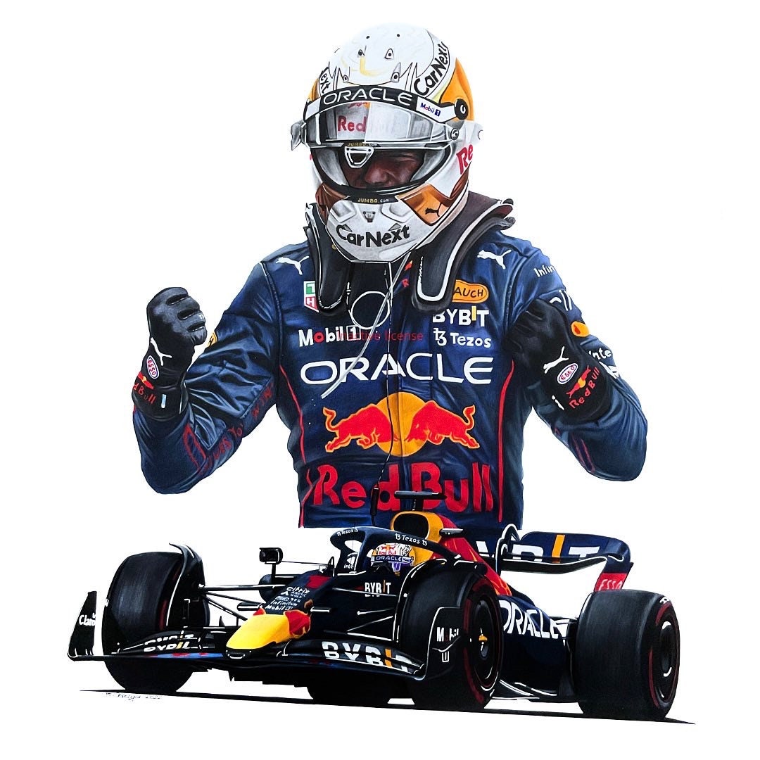 限定版の図面プリント |マックス・フェルスタッペン |レッドブル RB18