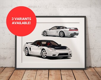 Limited Edition Print of drawing | Honda NSX-R | JDM | Drawing | Art, Realistic, Automotive | A4 | A3