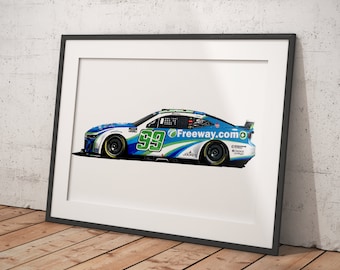 Original drawing | Chevrolet Camaro #99 | Ambetter Health 400 Atlanta Winner | Daniel Suarez | Nascar | Drawing | Automotive | A3