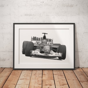 Limitierter Druck einer Zeichnung | Ferrari F2002 | Weltmeister | Michael Schumacher Poster | Formel-1-Poster | F1 | A4 | A3 | A2