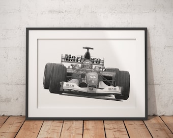 Limited Edition Print of drawing | Ferrari F2002 | World Champion | Michael Schumacher Poster | Formula 1 Poster | F1 | A4 | A3 | A2