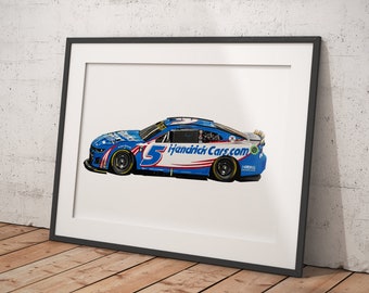Original drawing | Chevrolet Camaro #5 | Kyle Larson Penzoil | Las Vegas 400 Winner | Nascar | Drawing | Automotive | A3