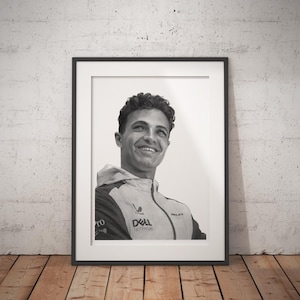 Limitierter Druck einer Zeichnung | Lando Norris Poster | McLaren F1 Team Poster | Formel-1-Poster | F1-Poster | A4 | A3 | A2