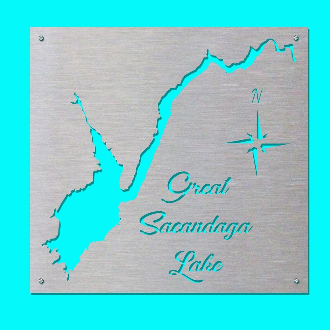 Great Sacandaga Lake NY Metal Wall Map | Etsy