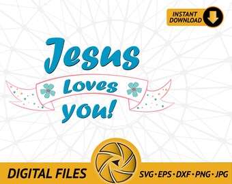 ¡Jesús te ama! Paquete de descarga digital para imprimir papel / imán / pegatina / camiseta Ac