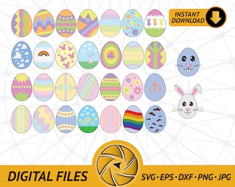 Huevos de Pascua Descarga digital Megapack para imprimir Papel / Imán / Pegatina / Camiseta