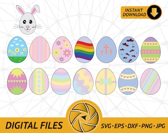Paquete de descarga digital de huevos de Pascua para imprimir papel / imán / pegatina / camiseta