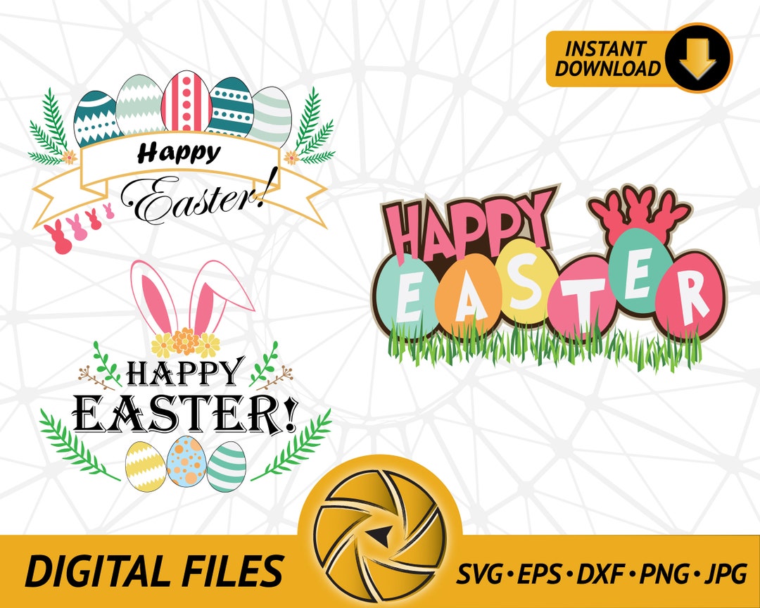 Easter Logo Bundle Digital Download Bundle for Printing Paper / Magnet ...