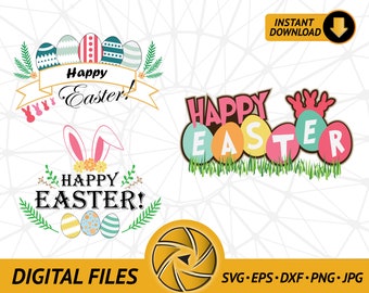 Paquete de descarga digital del logotipo de Pascua para imprimir papel / imán / pegatina / camiseta