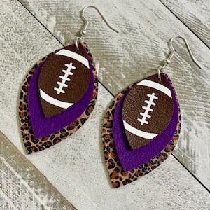 Football earrings, gift for her, football mom, handmade earrings